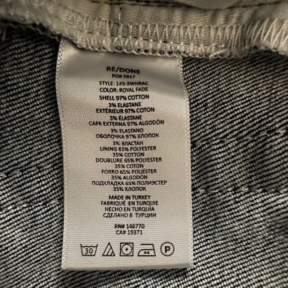 Re|Done Denim Jeans ~ size 27 ~ raw unfinished hem ~ button fly - Picture 10 of 13